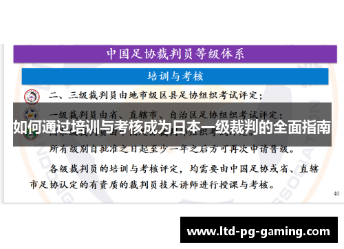 如何通过培训与考核成为日本一级裁判的全面指南