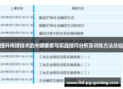 提升传球技术的关键要素与实战技巧分析及训练方法总结